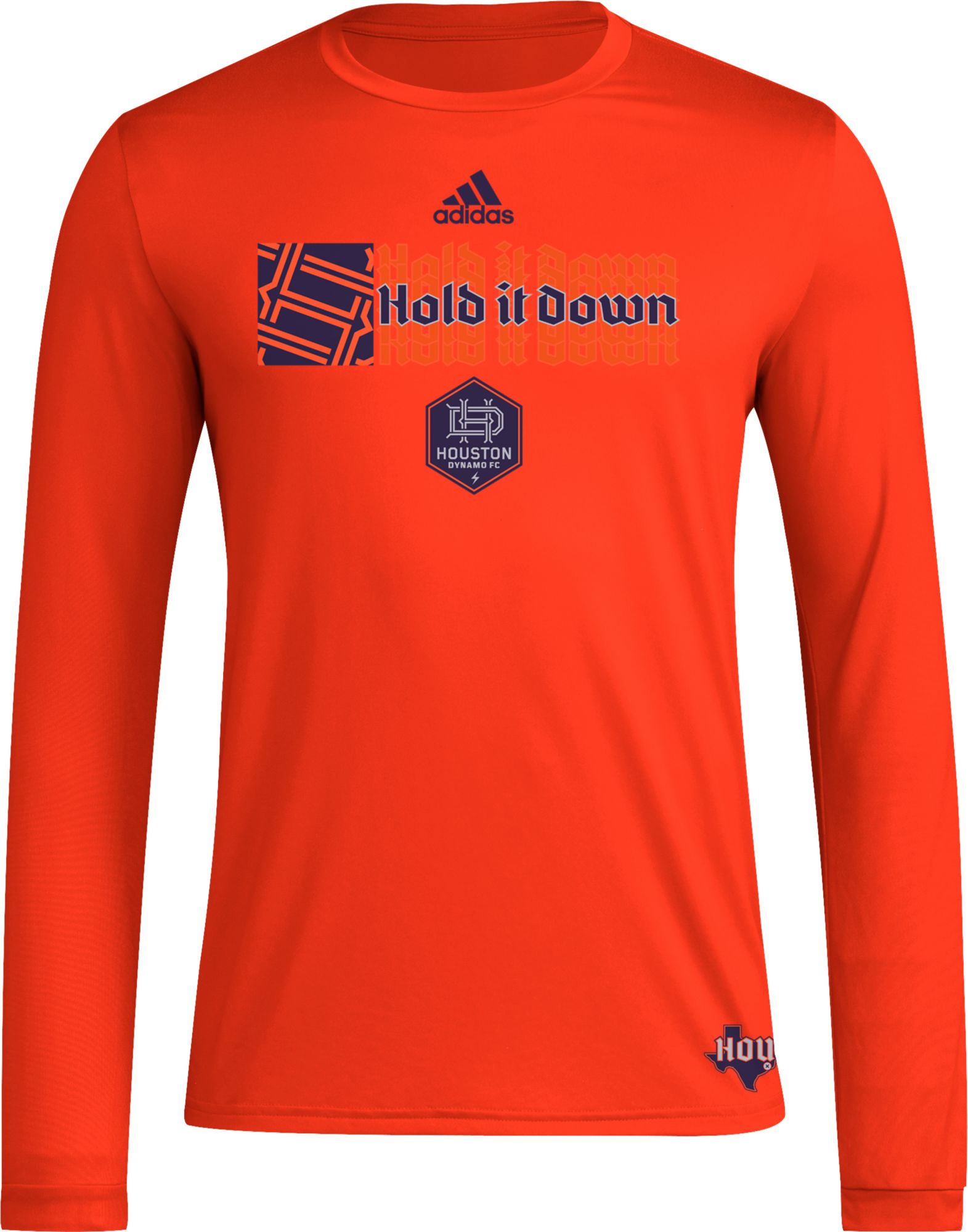 adidas Adult Houston Dynamo 2024 Jersey Hook Orange Long Sleeve Shirt product image