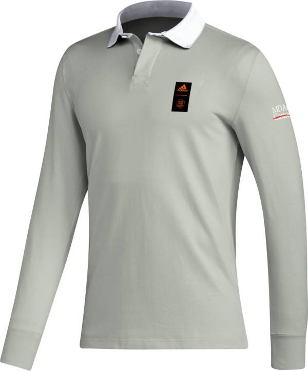 adidas Houston Dynamo 2023 Silver Travel Long Sleeve Polo product image