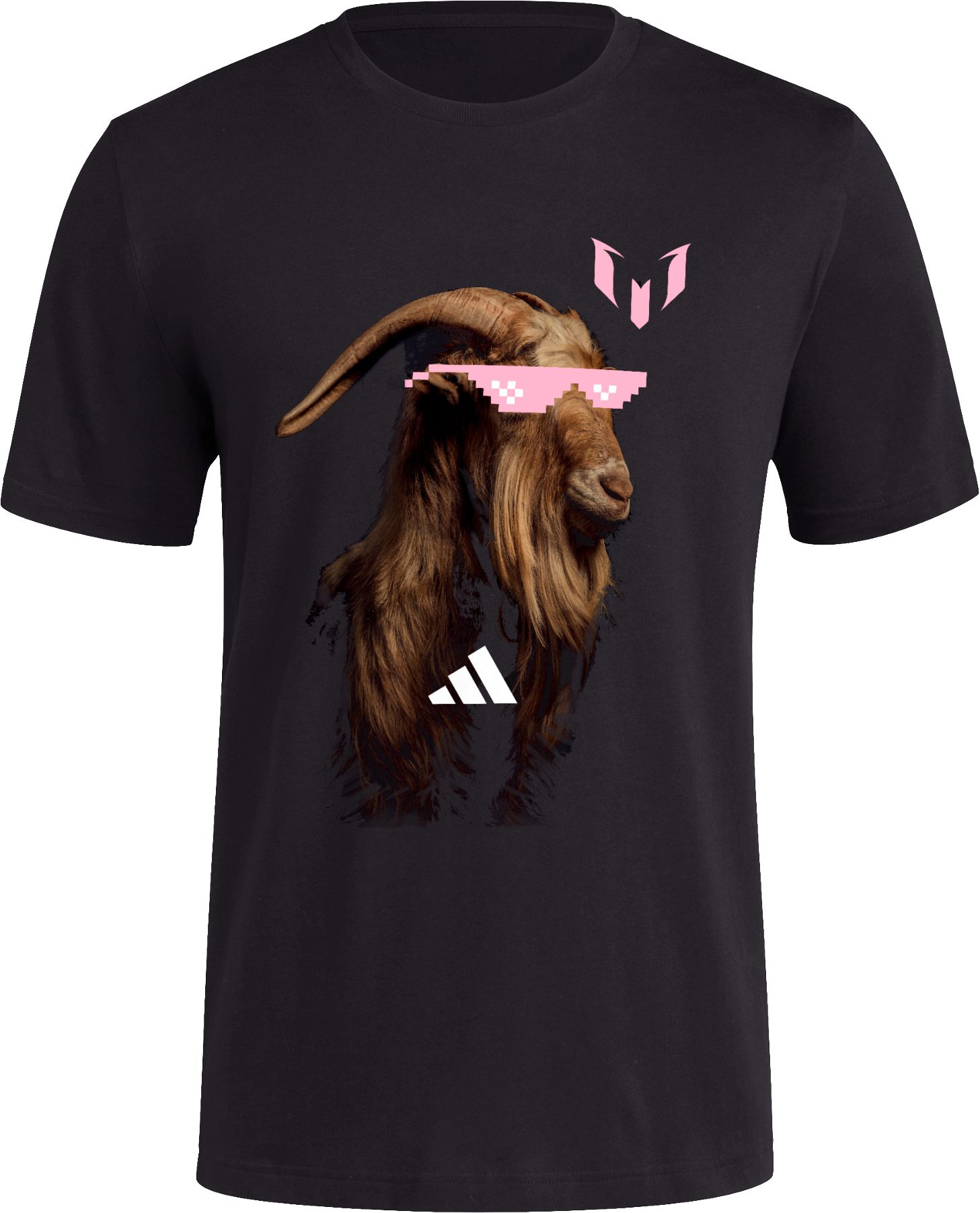 adidas Adult Miami Messi Goat LM #10 Black T-Shirt product image