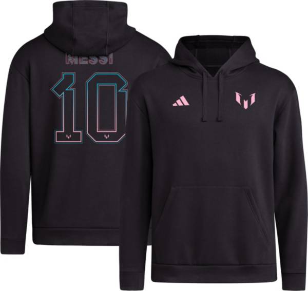 adidas Adult Miami Messi #10 Black Name and Number Pullover Hoodie | Dick's Sporting Goods