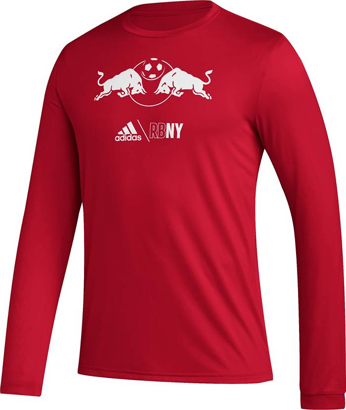 New York Red Bulls Shirt Mens Large Red Short Sleeve MLS Soccer Adidas