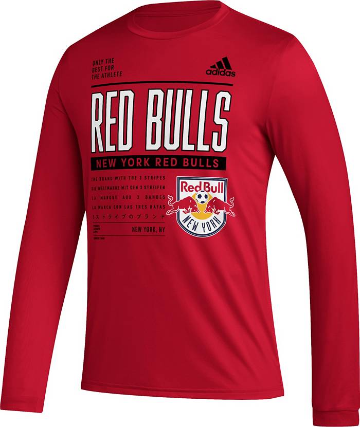 New York Red Bulls Shirt Mens Large Red Short Sleeve MLS Soccer Adidas