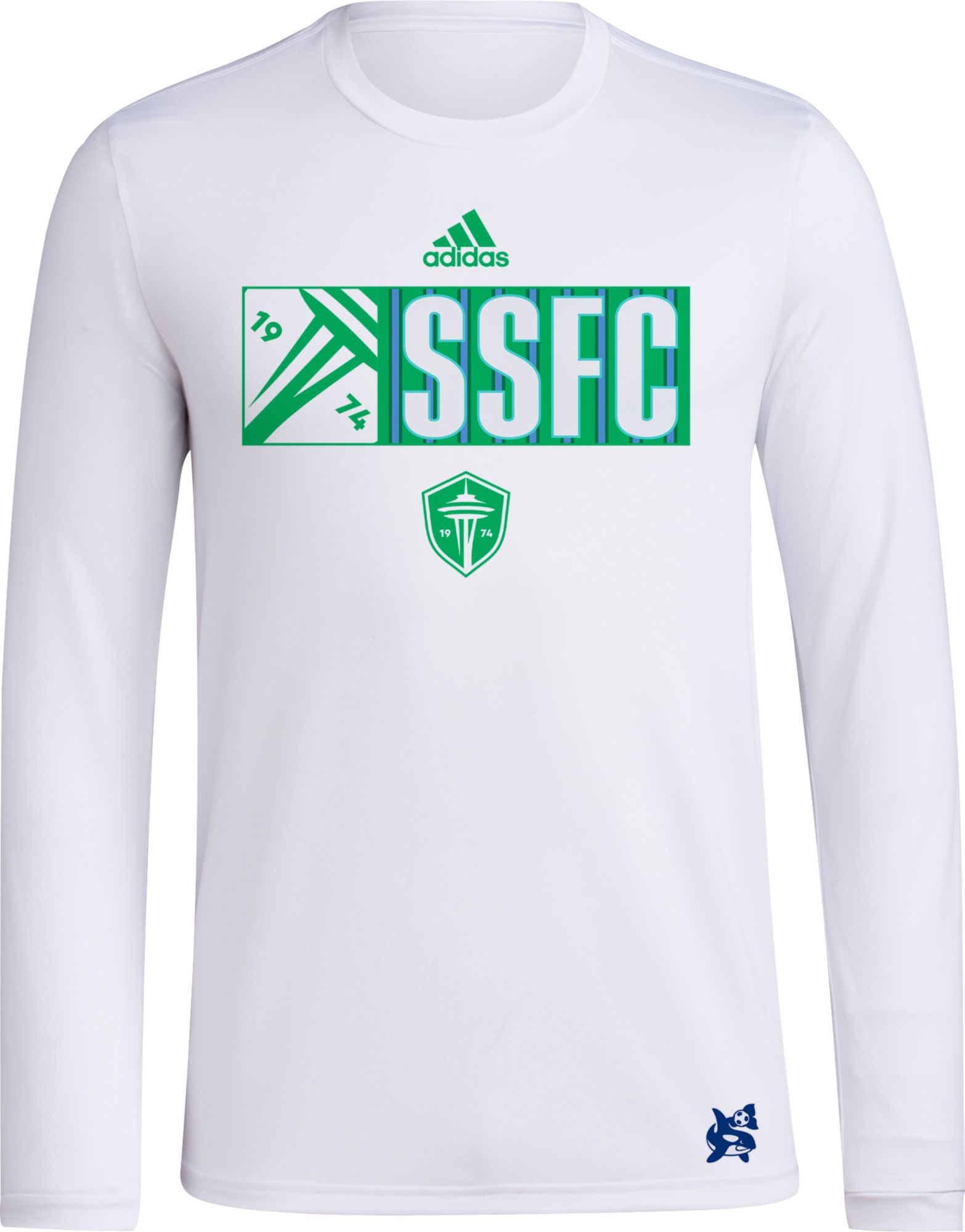 adidas Adult Seattle Sounders 2024 Jersey Hook White Long Sleeve Shirt product image
