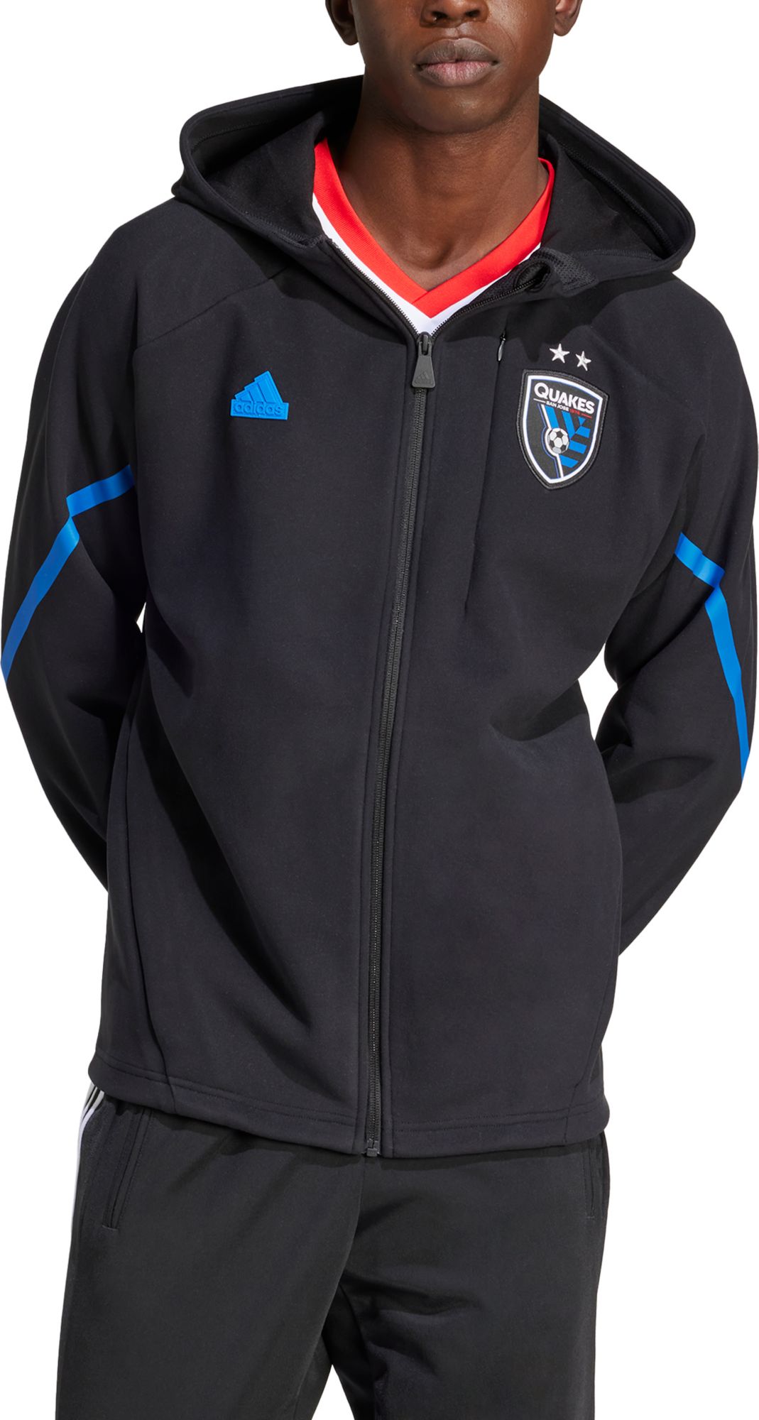adidas Adult San Jose Earthquakes 2024 Black Prematch Anthem Jacket product image
