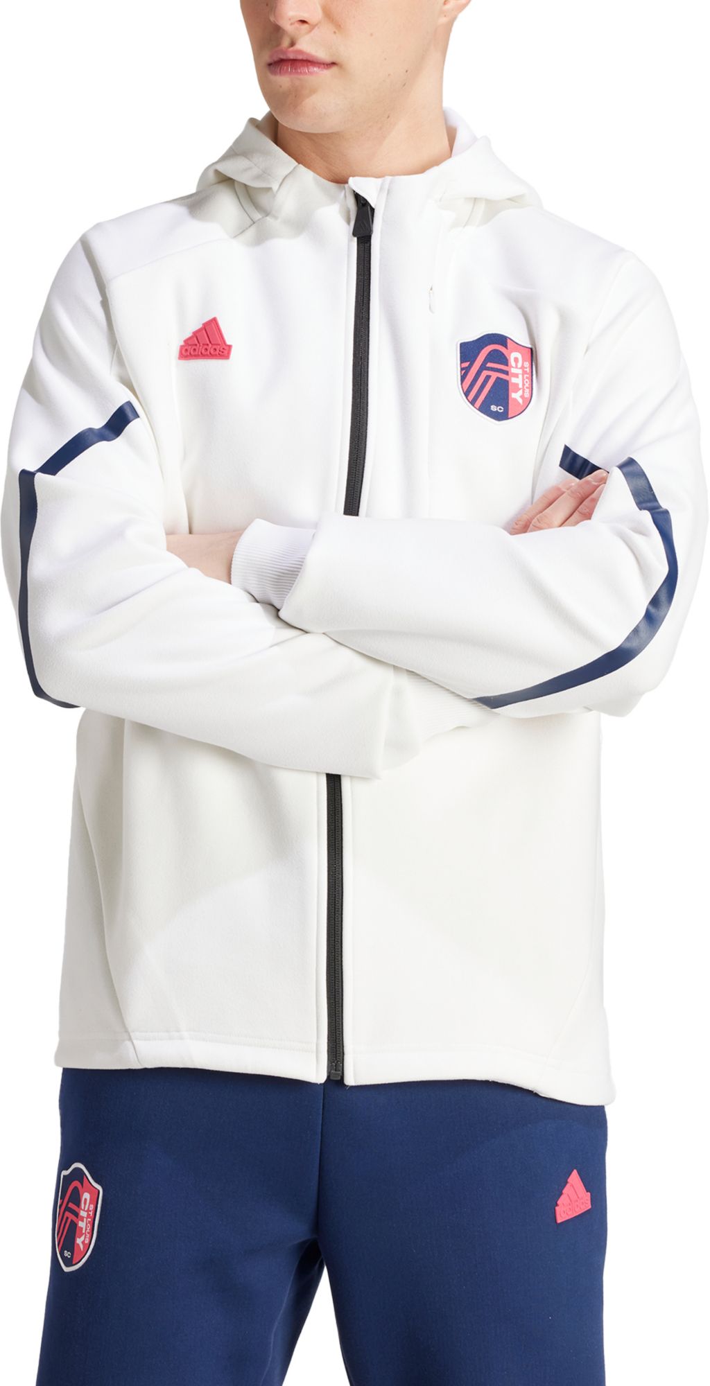 adidas Adult St. Louis City SC 2024 White Prematch Anthem Jacket