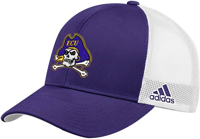 Men's adidas White/Purple ECU Pirates On-Field Baseball Fitted Hat