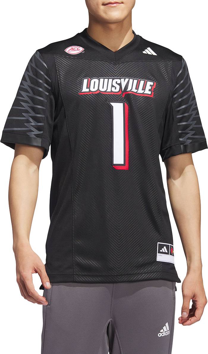Adidas Men's Louisville Cardinals #1 Grey Reverse Retro Replica Basketball Jersey, Medium, Gray
