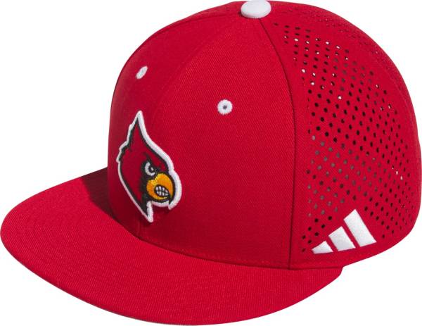 adidas Men's Louisville Cardinals Cardinal Red Fitted Performance