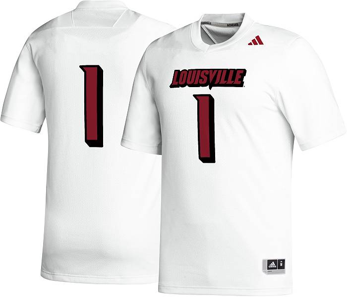 Adidas Men's Louisville Cardinals White Replica Football Jersey, Large | Holiday Gift
