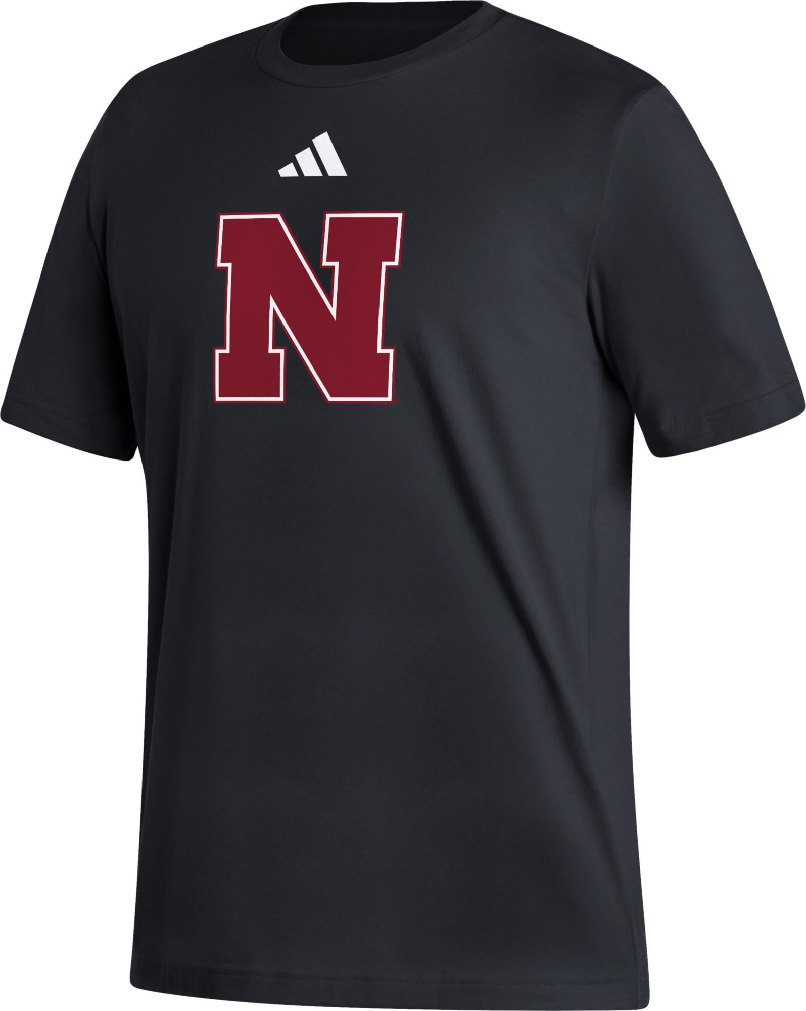 adidas Men's Nebraska Cornhuskers Black Logo T-Shirt