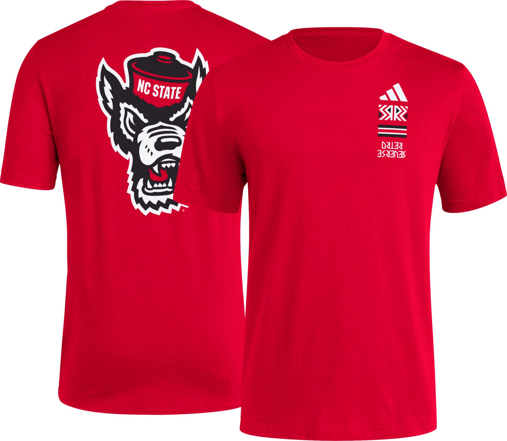 adidas Men's NC State Wolfpack Medium Red Reverse Retro Basketball T-Shirt product image