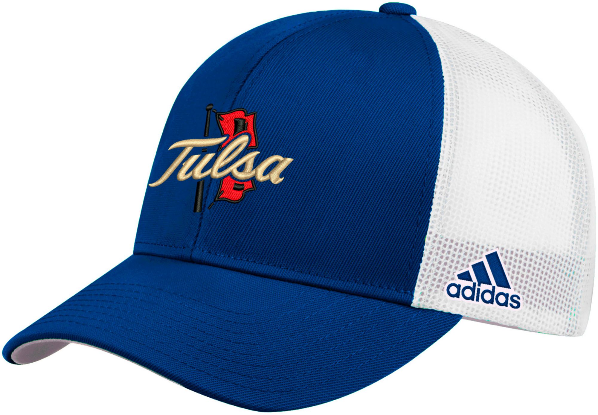 adidas Men's Tulsa Golden Hurricane Blue Structured Adjustable Trucker Hat product image