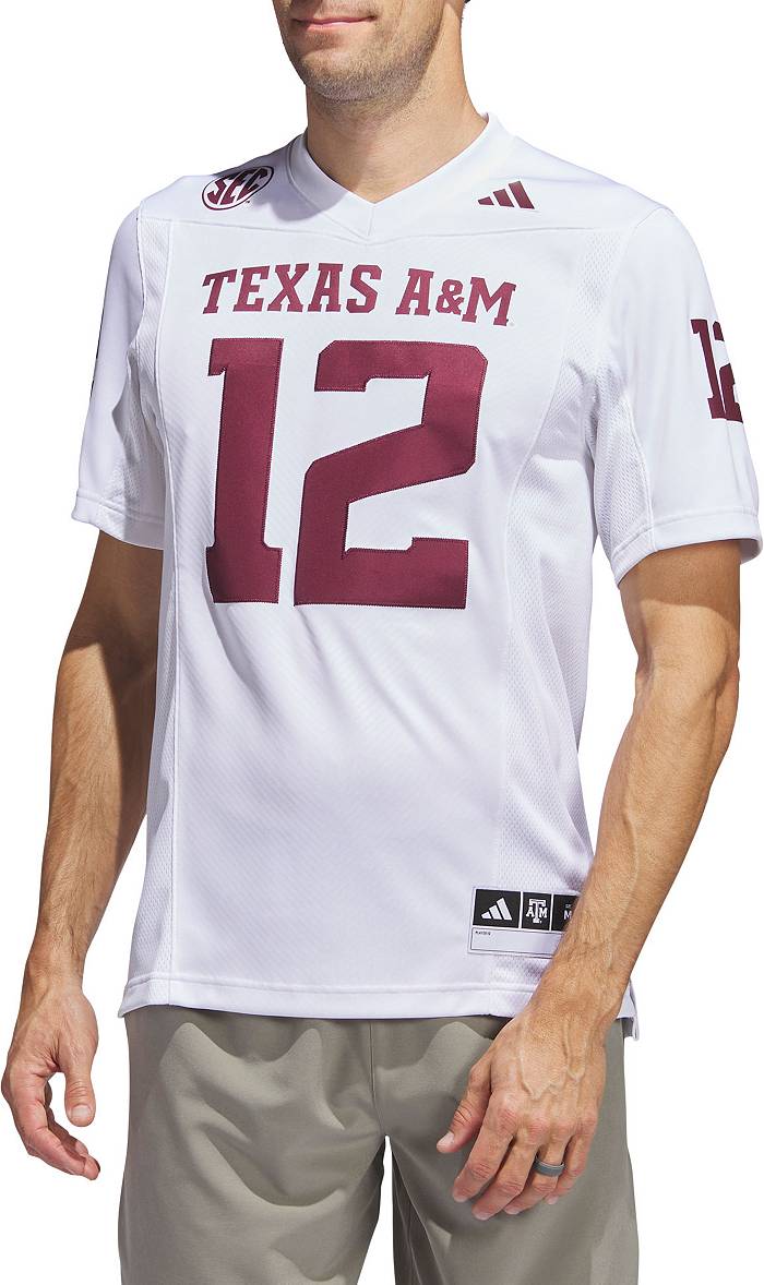 Men's adidas #12 White Texas A&M Aggies Premier Football Jersey