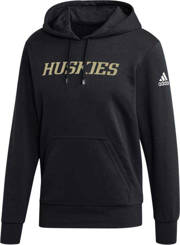 Black adidas hoodie with gold logo hot sale