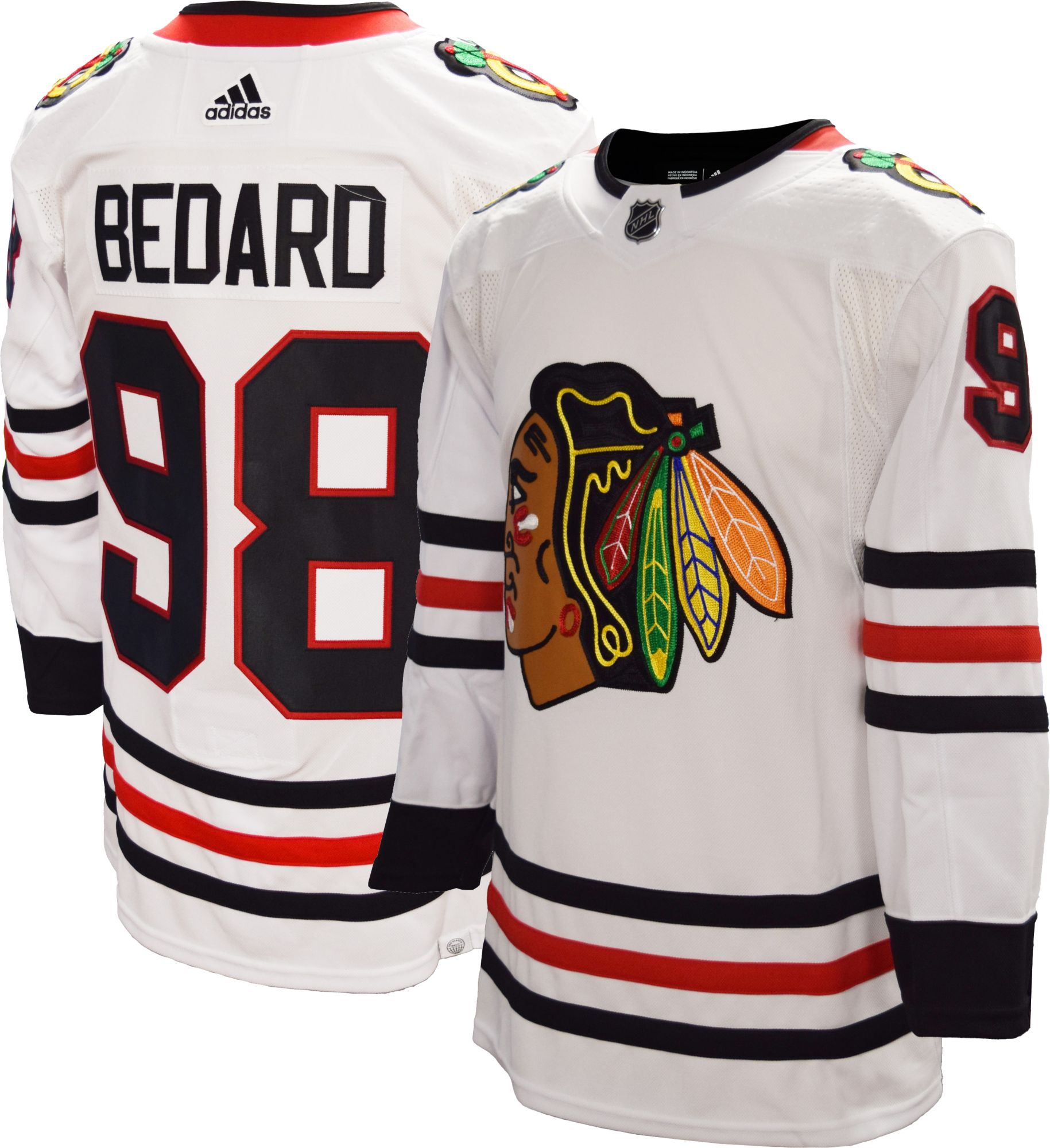 NHL Blackhawks 98 Connor Bedard White Adidas Men Jersey