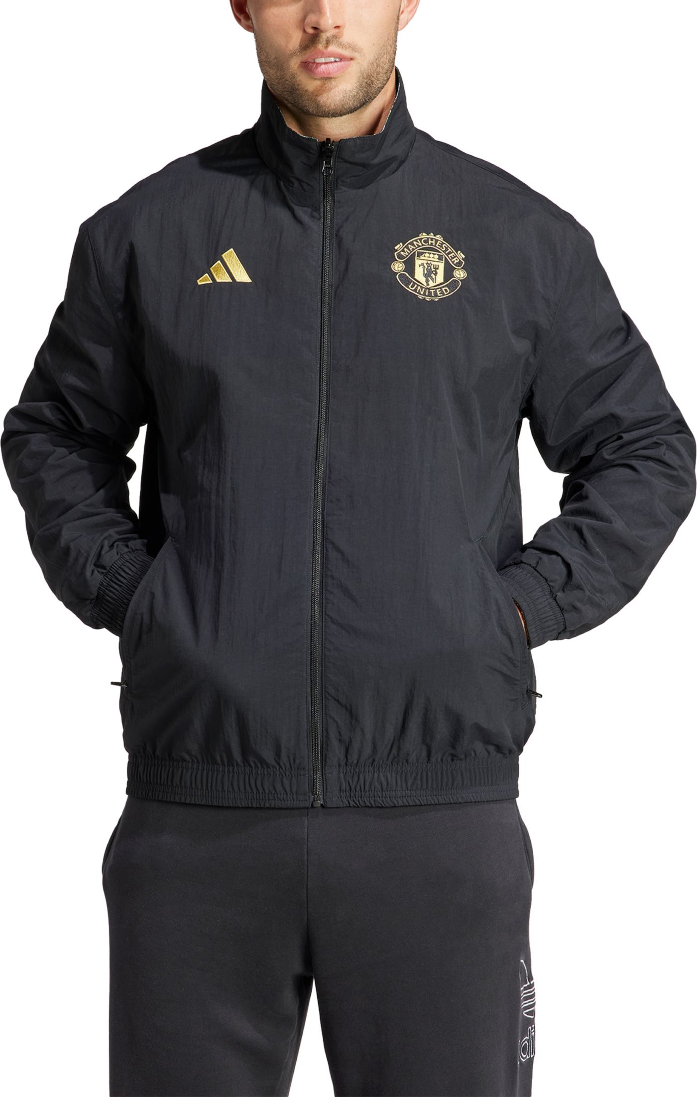 adidas Adult Manchester United 2024 Black Anthem Jacket Dick s Sporting Goods