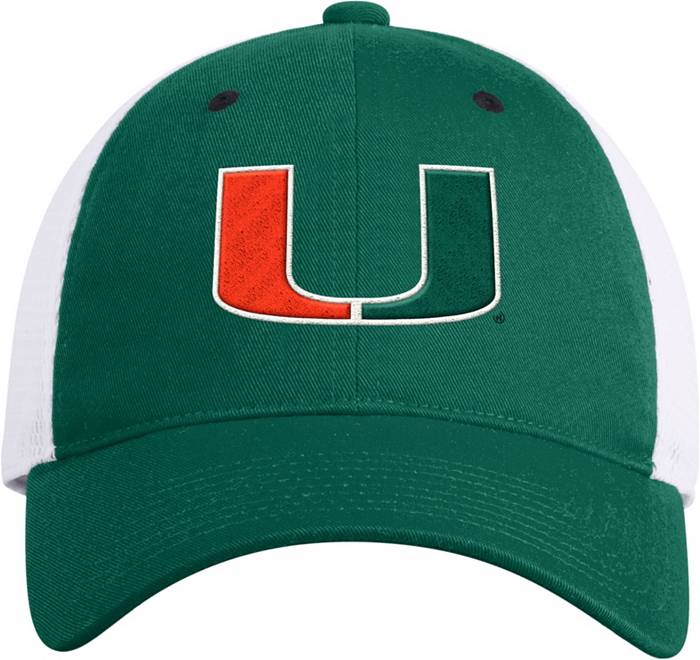 Men's Adidas Green Miami Hurricanes On-Field Baseball Fitted Hat