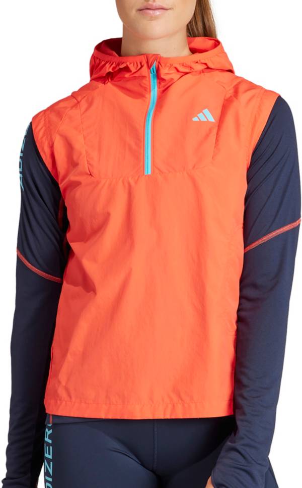 adidas Adizero Half-Zip Running Vest - Red, Men's Running