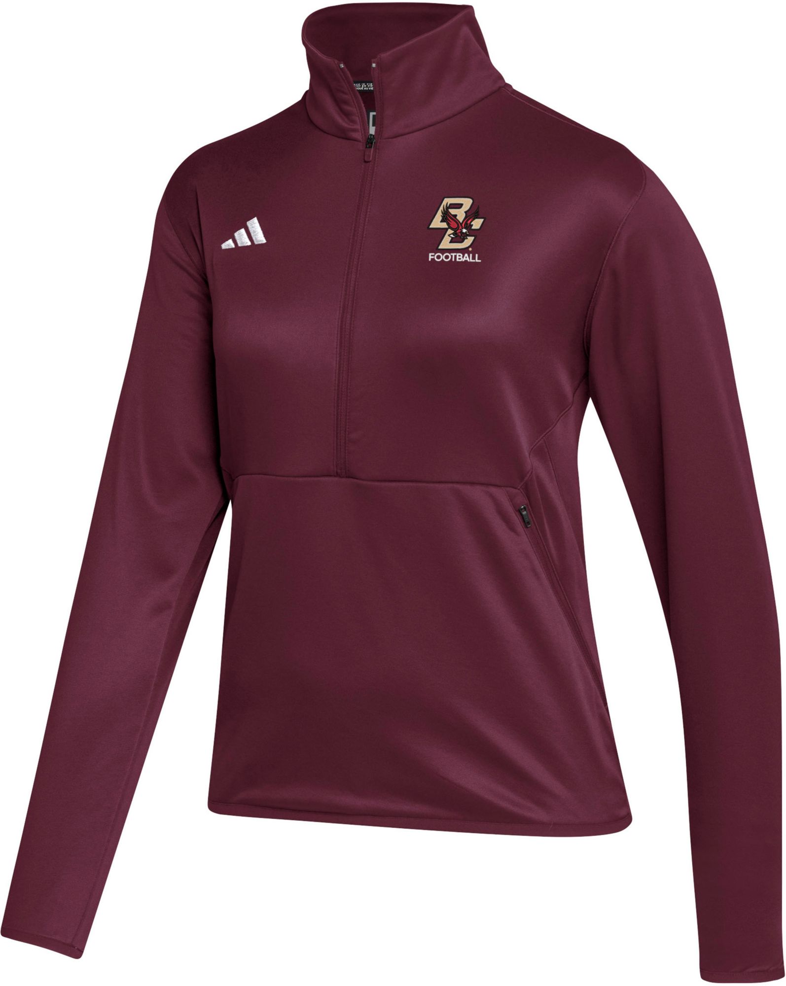 adidas Women's Boston College Eagles Maroon Sideline 1/4 Zip Knit Jacket product image
