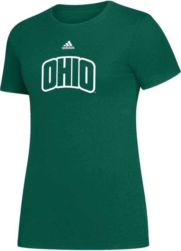 adidas Women's Ohio Bobcats Green Amplifier Wordmark T-Shirt product image