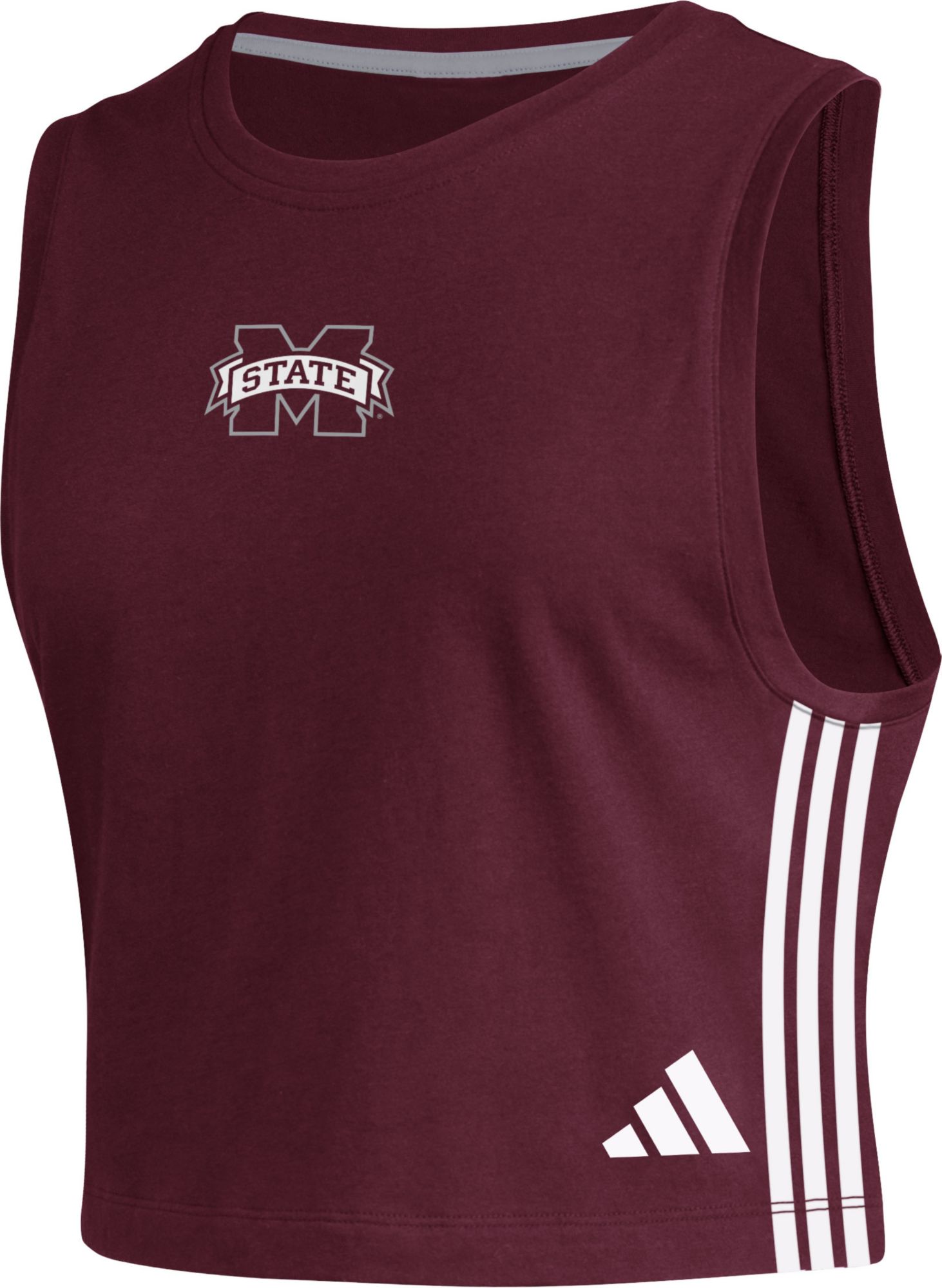 adidas Women's Mississippi State Bulldogs Maroon Cropped Tank Top