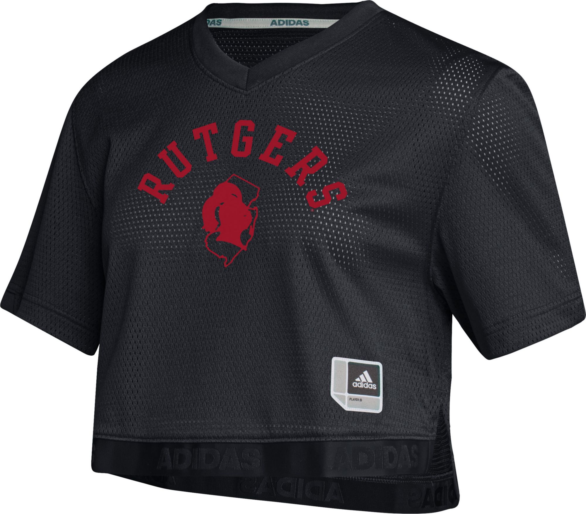 adidas Womens Rutgers Scarlet Knights Black Cropped Football Jersey product image
