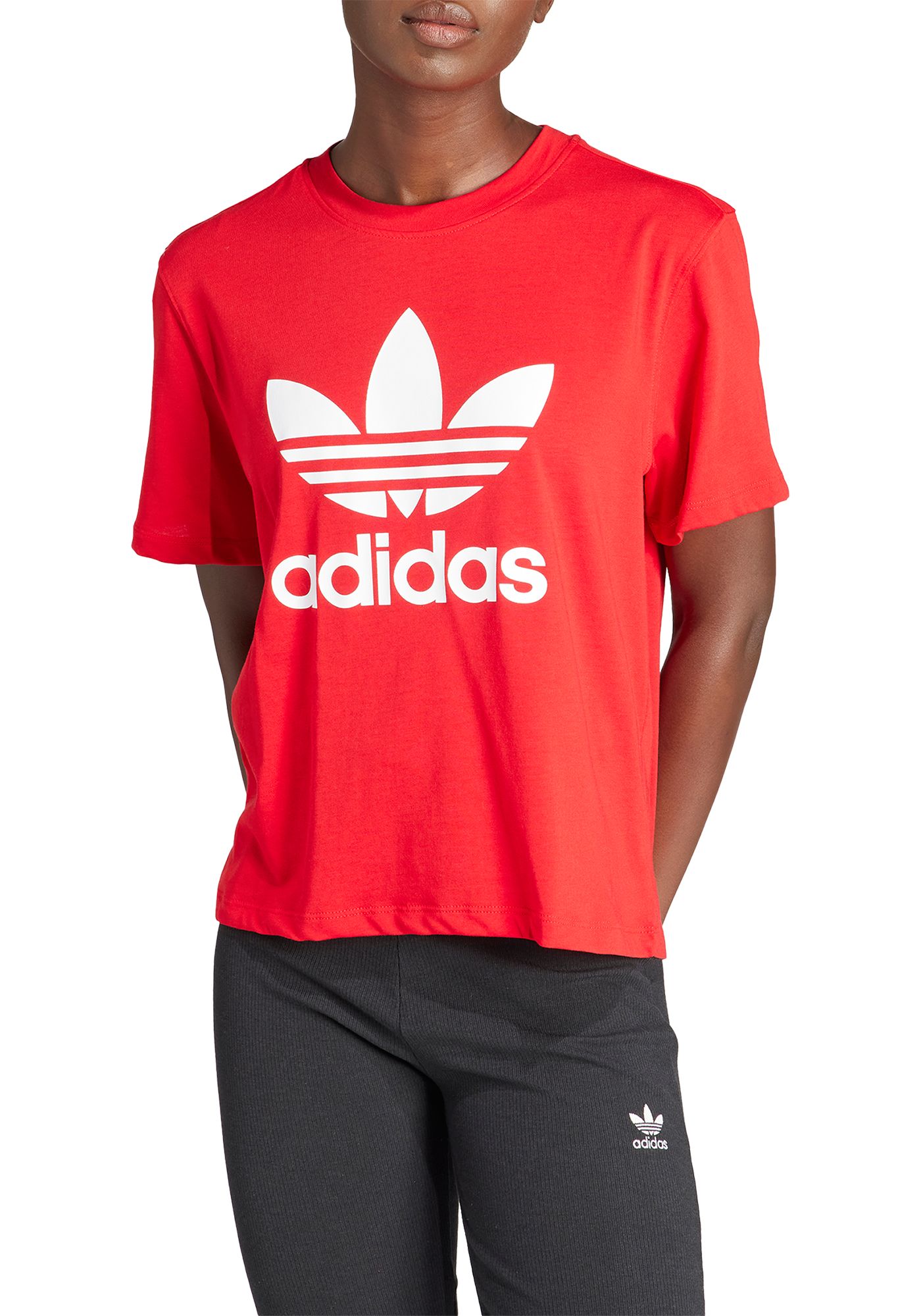 Red adidas t shirt women's online