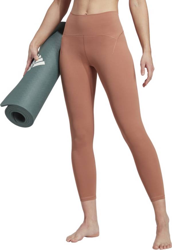 Women's Clothing - Yoga Studio Luxe Crossover Waistband 7/8 Leggings -  Brown