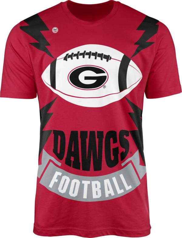 Dyme Lyfe Men's Georgia Bulldogs Red Football Bolt T-Shirt product image