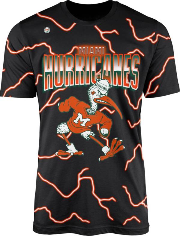 Dyme Lyfe Men's Miami Hurricanes Black Electric Mascot T-Shirt product image