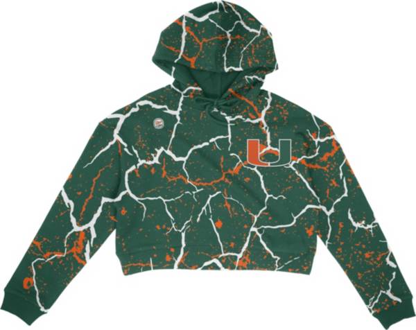 Dyme Lyfe Women's Miami Hurricanes Green Storm Cropped Hoodie product image
