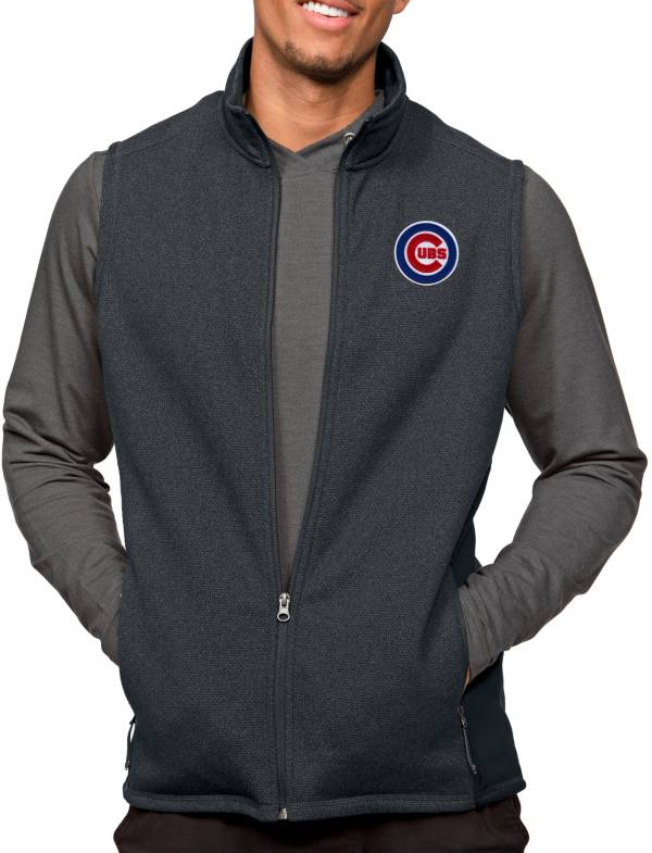 Men's Chicago Cubs Antigua Royal/Gray Flannel Button-Up Shirt