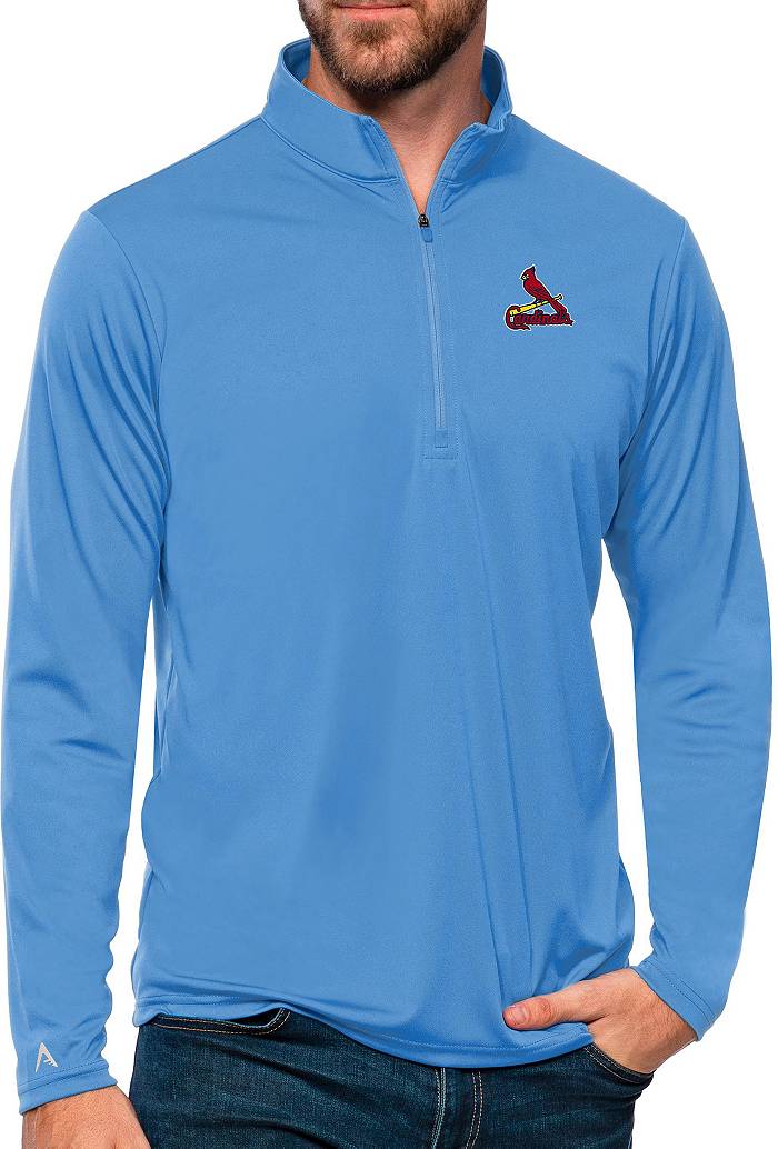 Men's Antigua Charcoal St. Louis Cardinals Team Logo Victory Full-Zip Hoodie