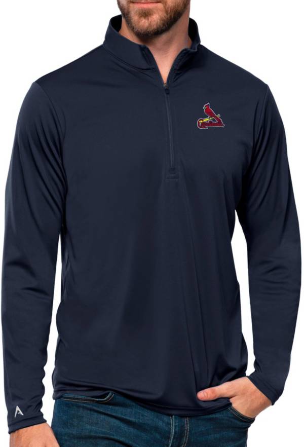 Antigua Women's St. Louis Cardinals Navy Tribute 1/4 Zip Pullover product image