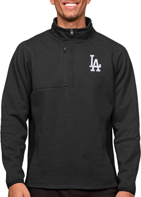 Antigua Men's Los Angeles Dodgers Black 1/4 Zip Course Pullover product image