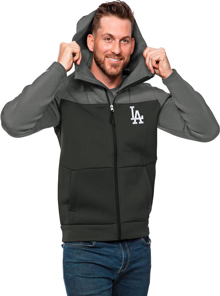 Men's Nike White/Royal Los Angeles Dodgers Overview Half-Zip Hoodie Jacket