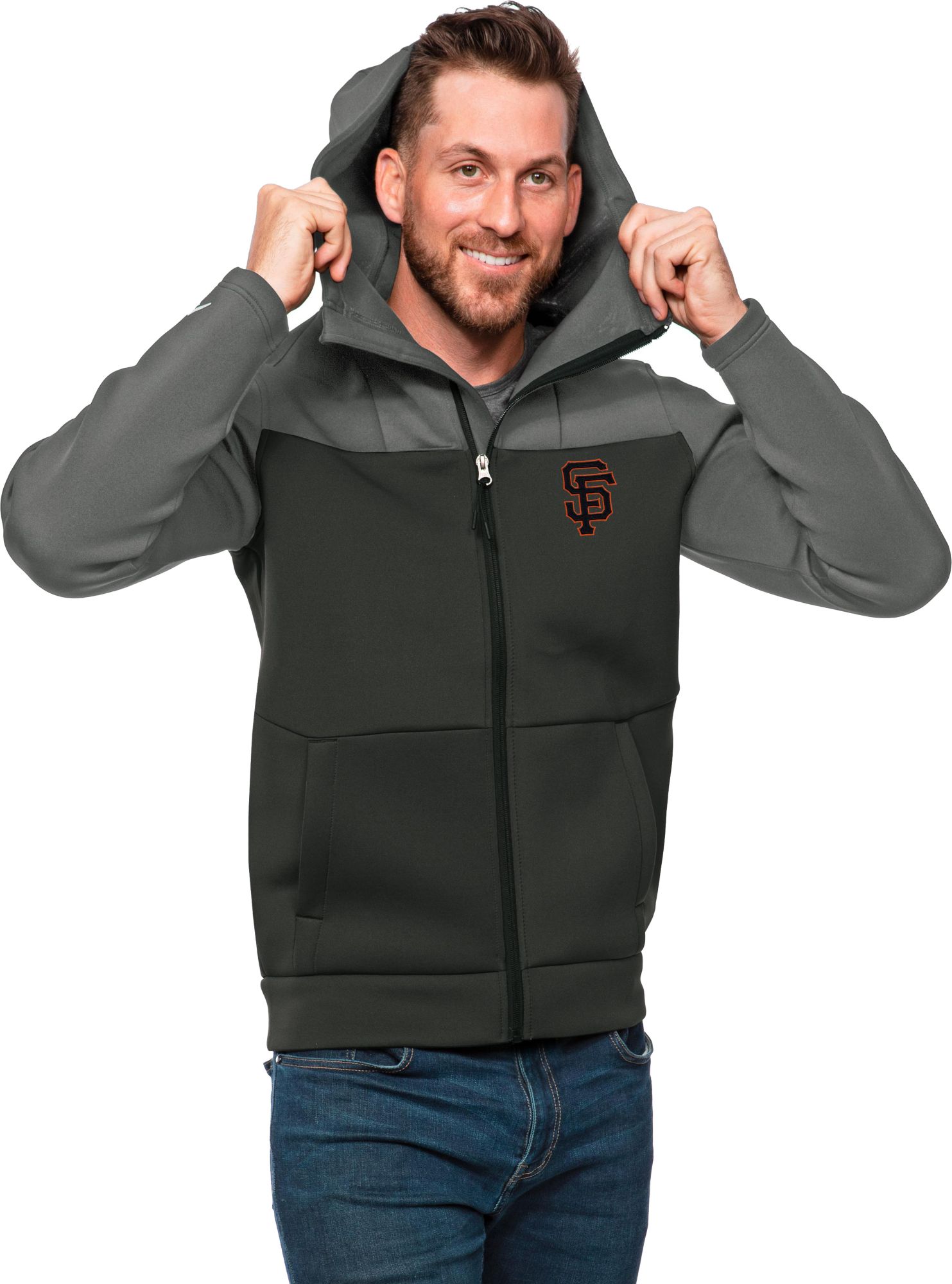 Antigua Men's San Francisco Giants Black Protect Jacket