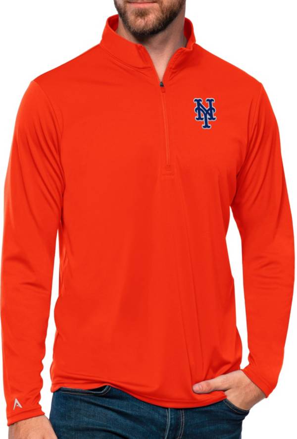 Antigua Men's Atlanta Braves Fortune Grey Half-Zip Pullover