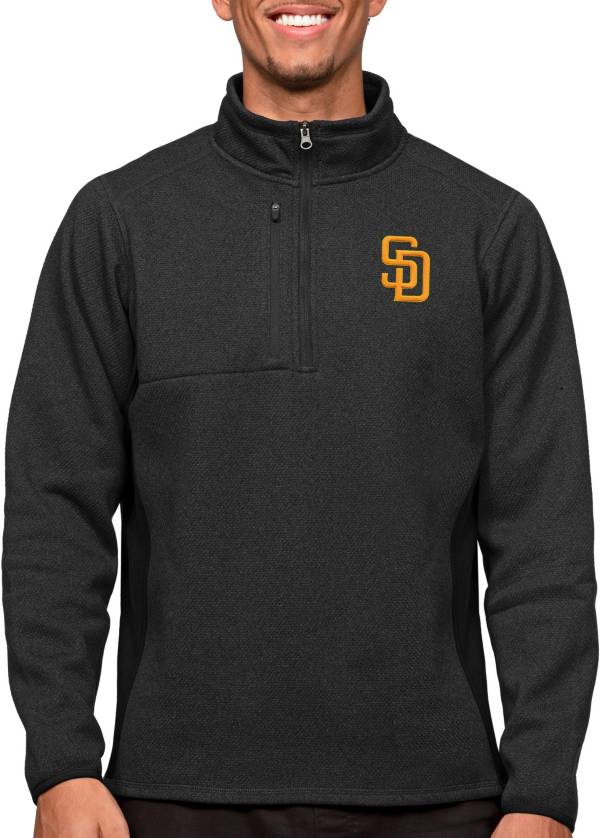 Antigua Men's San Diego Padres Black 1/4 Zip Course Pullover product image