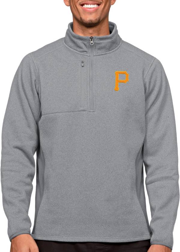 Antigua Men's Pittsburgh Pirates Gray 1/4 Zip Course Pullover product image