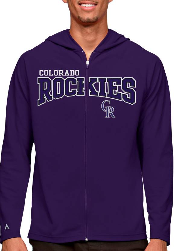 Columbia Men's Colorado Rockies Black Pin High Long Sleeve Polo