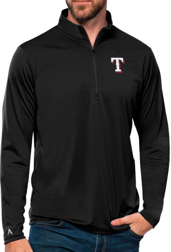 Antigua Women's Texas Rangers Black Tribute 1/4 Zip Pullover product image