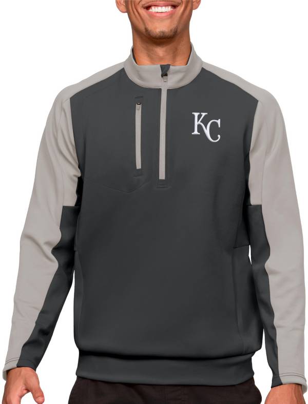 Antigua Kansas City Royals Charcoal Victory Pullover Team Logo Hoodie