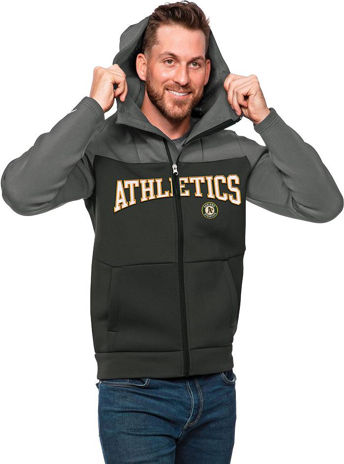 Oakland Athletics Antigua Victory Pullover Hoodie - Green, Size: Large