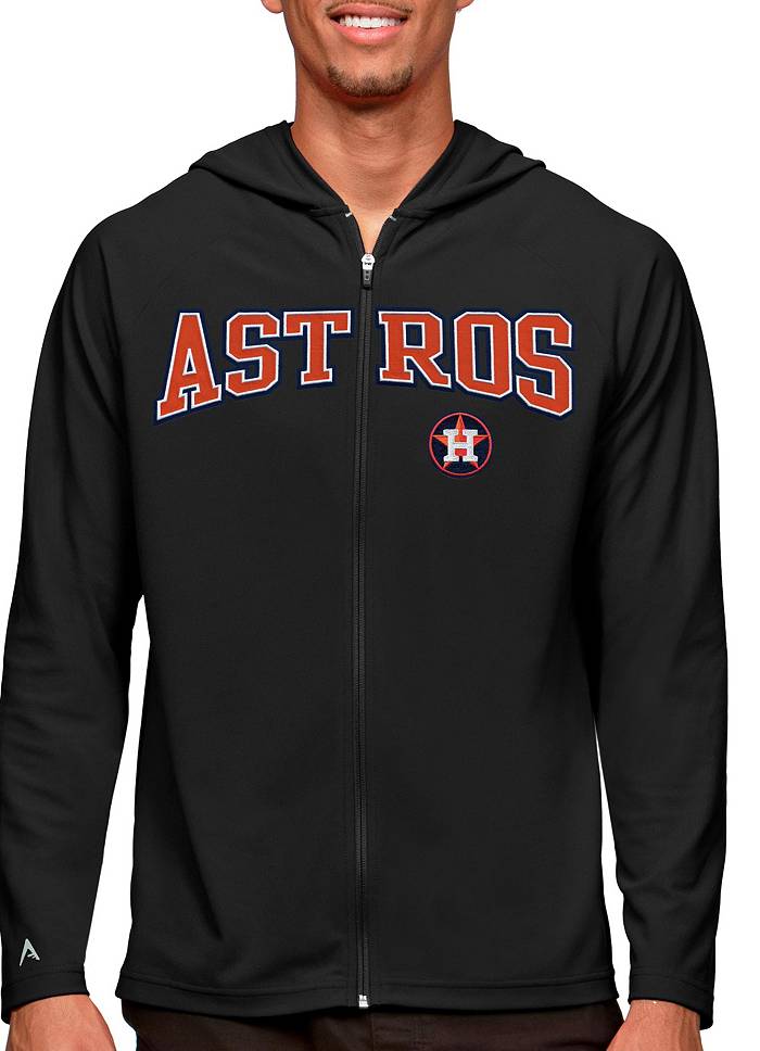 Antigua MLB Chenille Patch Victory Pullover Hoodie, Mens, M, Houston Astros Black