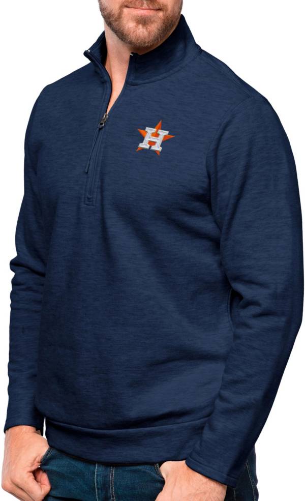 Antigua Men's Houston Astros Navy Gambit 1/4 Zip Pullover product image