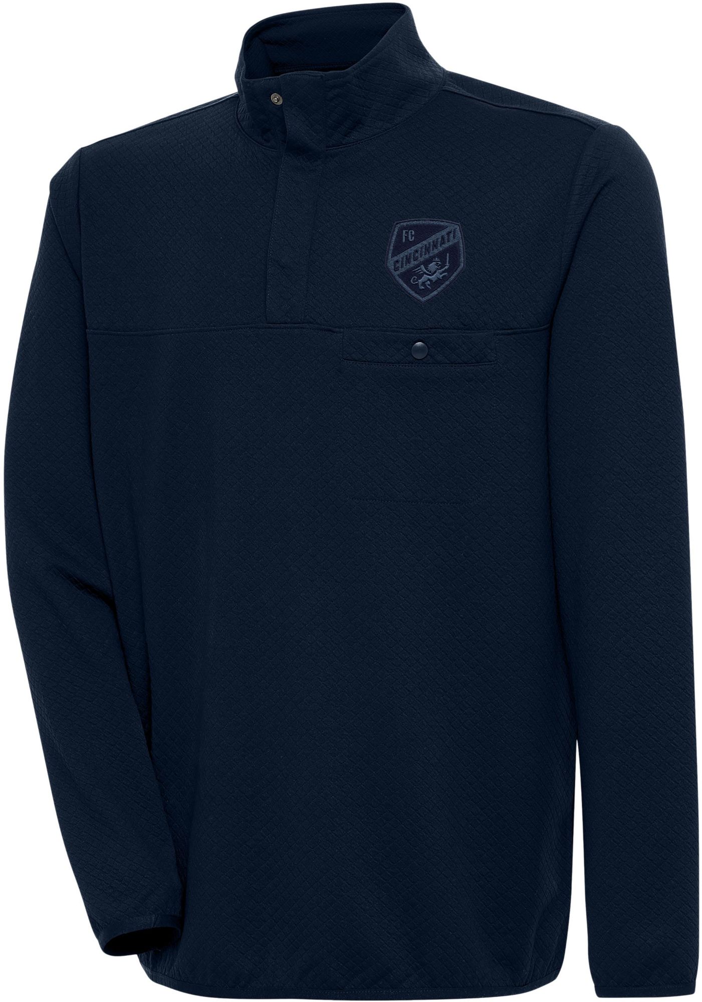 Antigua Adult FC Cincinnati 2023 Essential Blue Quarter-Zip Pullover