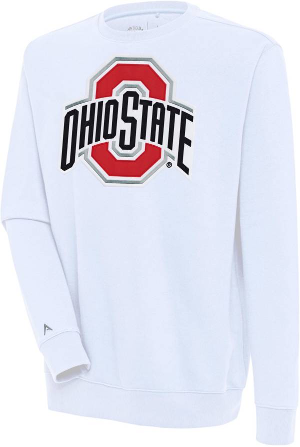 Antigua Men's Ohio State Buckeyes White Victory Pullover Crewneck