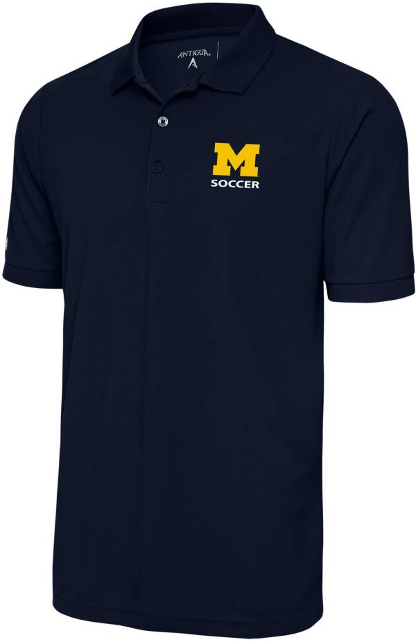 Antigua Men's Michigan Wolverines Soccer Navy Legacy Polo product image