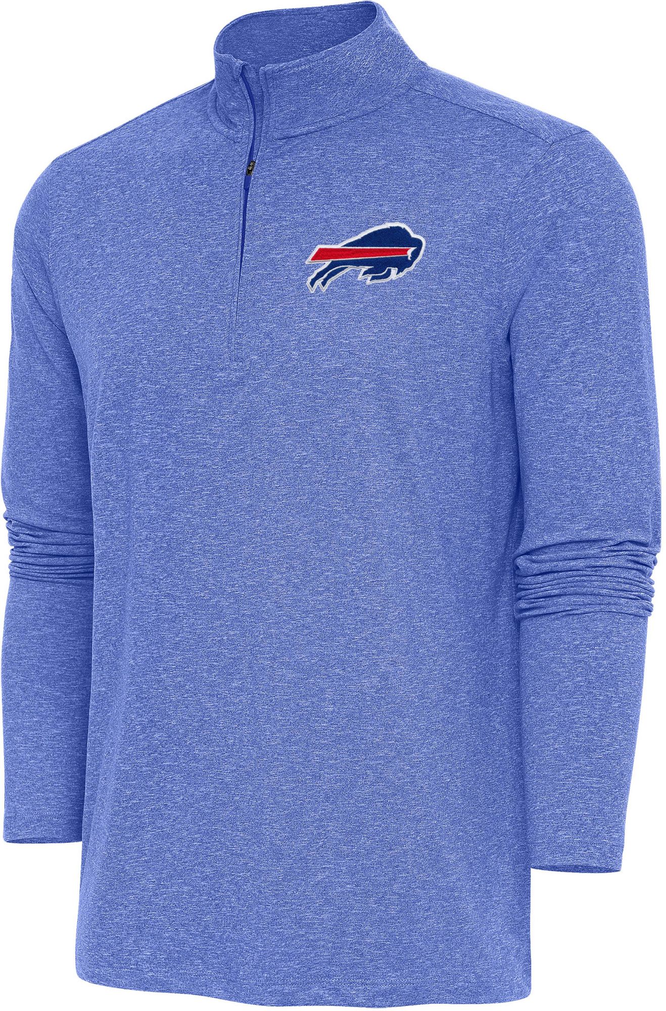 Antigua Men's Buffalo Bills Dark Royal Heather Hunk Quarter-Zip Pullover